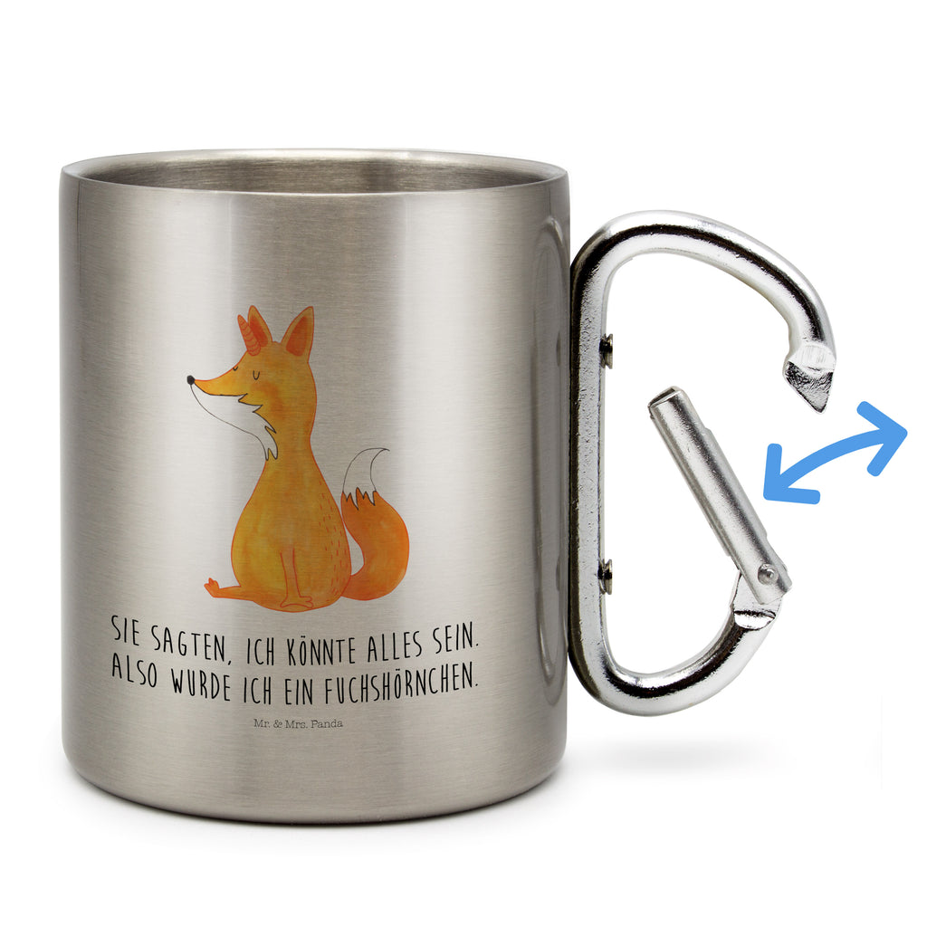 Edelstahlbecher Fuchshörnchen Wunsch Edelstahltasse, Karabiner, Edelstahlbecher, Outdoor, Camping, Tasse, Becher, Einhorn, Einhörner, Einhorn Deko, Pegasus, Unicorn, Fuchs, Unicorns, Fuchshörnchen, Fuchshorn, Foxycorn, Füchse