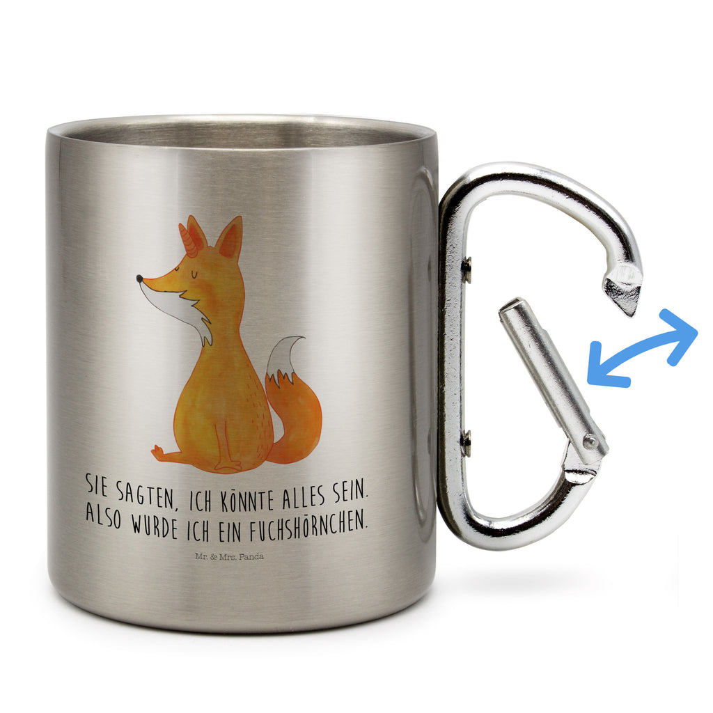 Edelstahlbecher Fuchshörnchen Edelstahltasse, Karabiner, Edelstahlbecher, Outdoor, Camping, Tasse, Becher, Einhorn, Einhörner, Einhorn Deko, Pegasus, Unicorn, Fuchs, Unicorns, Fuchshörnchen, Fuchshorn, Foxycorn, Füchse