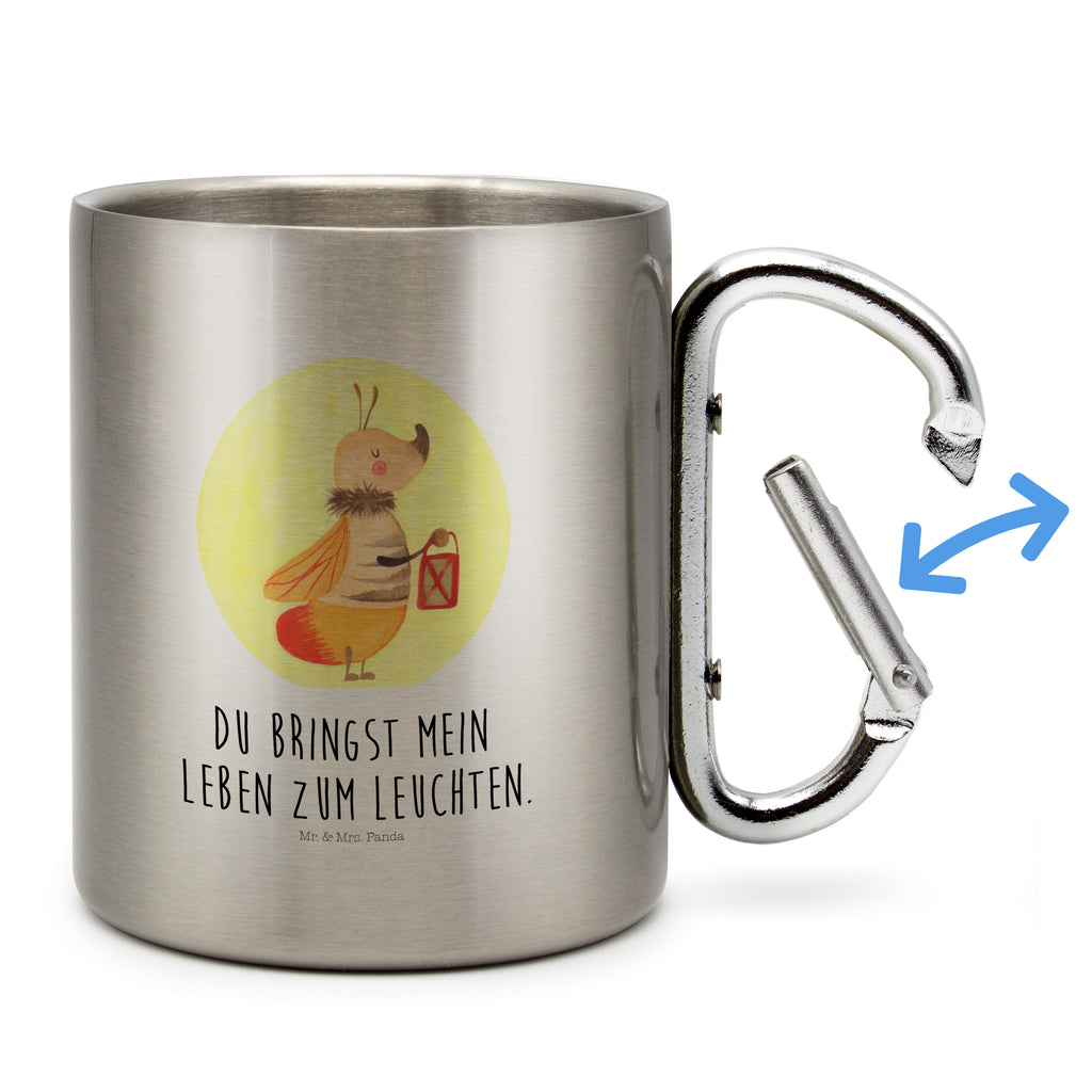 Edelstahlbecher Glühwürmchen Edelstahltasse, Karabiner, Edelstahlbecher, Outdoor, Camping, Tasse, Becher, Tiermotive, Gute Laune, lustige Sprüche, Tiere, Glühwürmchen, Glühwurm, Falter, Liebe, Leuchten, magisch, Liebesbeweis, Lieblingsmensch, Verlobung, Heiratsantrag, Jahrestag, Liebesspruch