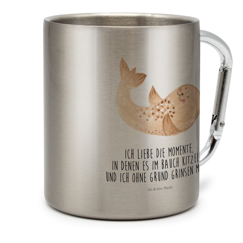 Edelstahlbecher Lebkuchenhaus Edelstahltasse, Karabiner, Edelstahlbecher, Outdoor, Camping, Tasse, Becher, Winter, Weihnachten, Weihnachtsdeko, Nikolaus, Advent, Heiligabend, Wintermotiv