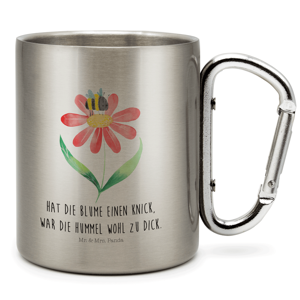 Edelstahlbecher Hummel Blume Edelstahltasse, Karabiner, Edelstahlbecher, Outdoor, Camping, Tasse, Becher, Tiermotive, Gute Laune, lustige Sprüche, Tiere, Hummel, Blume, Wespe, Flauschig, Natur, Feld, Hummeln, Biene