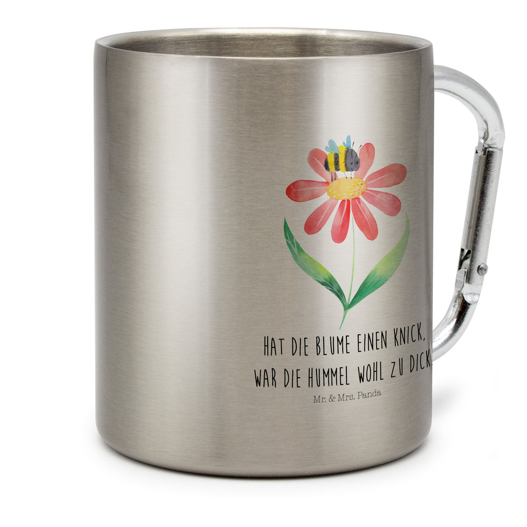 Edelstahlbecher Hummel Blume Edelstahltasse, Karabiner, Edelstahlbecher, Outdoor, Camping, Tasse, Becher, Tiermotive, Gute Laune, lustige Sprüche, Tiere, Hummel, Blume, Wespe, Flauschig, Natur, Feld, Hummeln, Biene