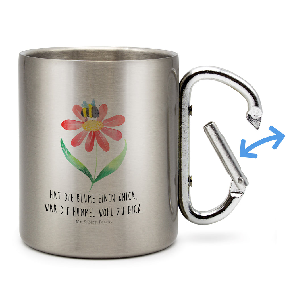 Edelstahlbecher Hummel Blume Edelstahltasse, Karabiner, Edelstahlbecher, Outdoor, Camping, Tasse, Becher, Tiermotive, Gute Laune, lustige Sprüche, Tiere, Hummel, Blume, Wespe, Flauschig, Natur, Feld, Hummeln, Biene