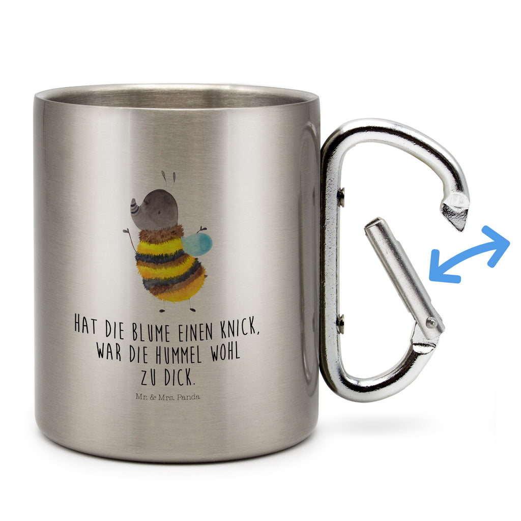 Edelstahlbecher Hummel flauschig Edelstahltasse, Karabiner, Edelstahlbecher, Outdoor, Camping, Tasse, Becher, Tiermotive, Gute Laune, lustige Sprüche, Tiere, Hummel, Flauschig, Biene, Blume, Natur