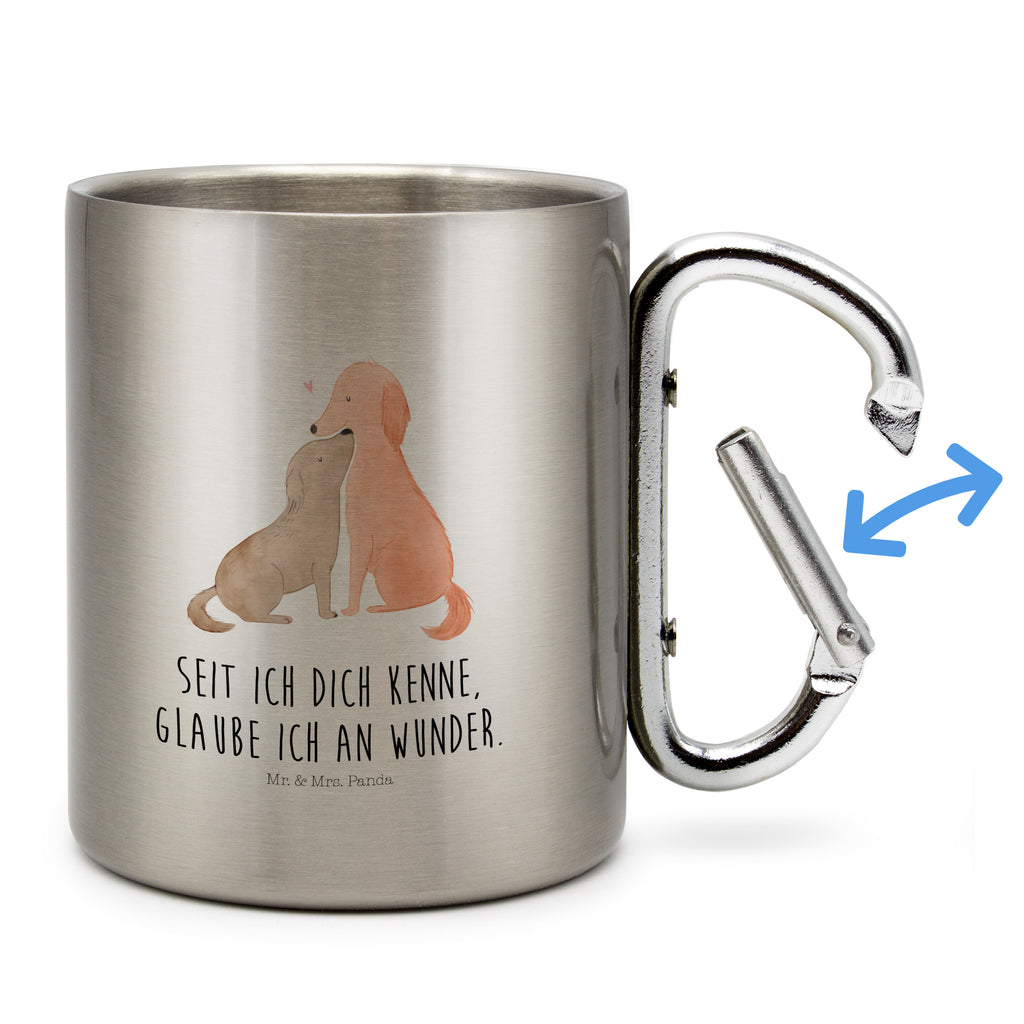 Edelstahlbecher Hunde Liebe Edelstahltasse, Karabiner, Edelstahlbecher, Outdoor, Camping, Tasse, Becher, Hund, Hundemotiv, Haustier, Hunderasse, Tierliebhaber, Hundebesitzer, Sprüche, Liebe, Hund. Hunde, Kuss, Vertrauen, Kuscheln, Herz