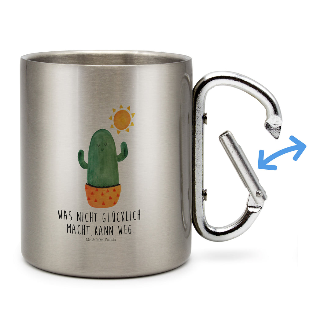 Edelstahlbecher Kaktus Sonnenanbeter Edelstahltasse, Karabiner, Edelstahlbecher, Outdoor, Camping, Tasse, Becher, Kaktus, Kakteen, Liebe Kaktusliebe, Sonne, Sonnenschein, Glück, glücklich, Motivation, Neustart, Trennung, Ehebruch, Scheidung, Freundin, Liebeskummer, Liebeskummer Geschenk, Geschenkidee
