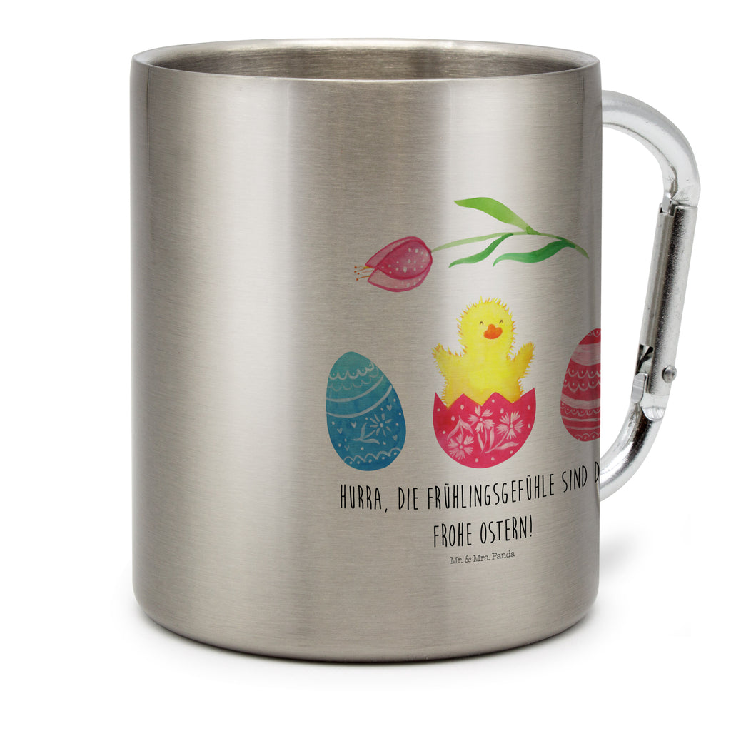 Edelstahlbecher Küken geschlüpft Edelstahltasse, Karabiner, Edelstahlbecher, Outdoor, Camping, Tasse, Becher, Ostern, Osterhase, Ostergeschenke, Osternest, Osterdeko, Geschenk zu Ostern, Küken, Osterei, Ostereier, Ei, Frühlingsgefühle, Freude, Grüße, liebe Grüße, Frohe Ostern, Ostergrüße