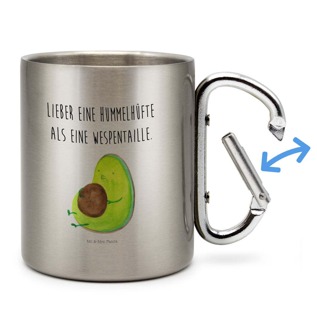 Edelstahlbecher Avocado pfeift Edelstahltasse, Karabiner, Edelstahlbecher, Outdoor, Camping, Tasse, Becher, Avocado, Veggie, Vegan, Gesund, Diät, Abnehmen, Ernährung, dick sein, Pummelfee