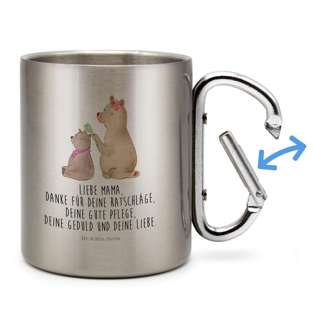 Edelstahlbecher Bär mit Kind Edelstahltasse, Karabiner, Edelstahlbecher, Outdoor, Camping, Tasse, Becher, Familie, Vatertag, Muttertag, Bruder, Schwester, Mama, Papa, Oma, Opa, Geschenk, Mutti, Mutter
