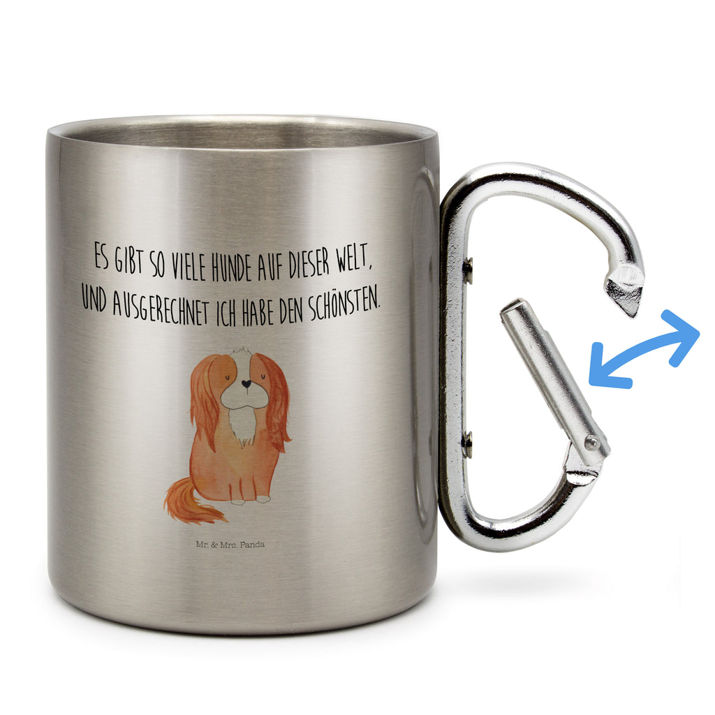 Edelstahlbecher Cavalier King Charles Spaniel Edelstahltasse, Karabiner, Edelstahlbecher, Outdoor, Camping, Tasse, Becher, Hund, Hundemotiv, Haustier, Hunderasse, Tierliebhaber, Hundebesitzer, Sprüche, Cavalier King Charles Spaniel, Cockerspaniel, Spaniel, Spruch, schönster Hund