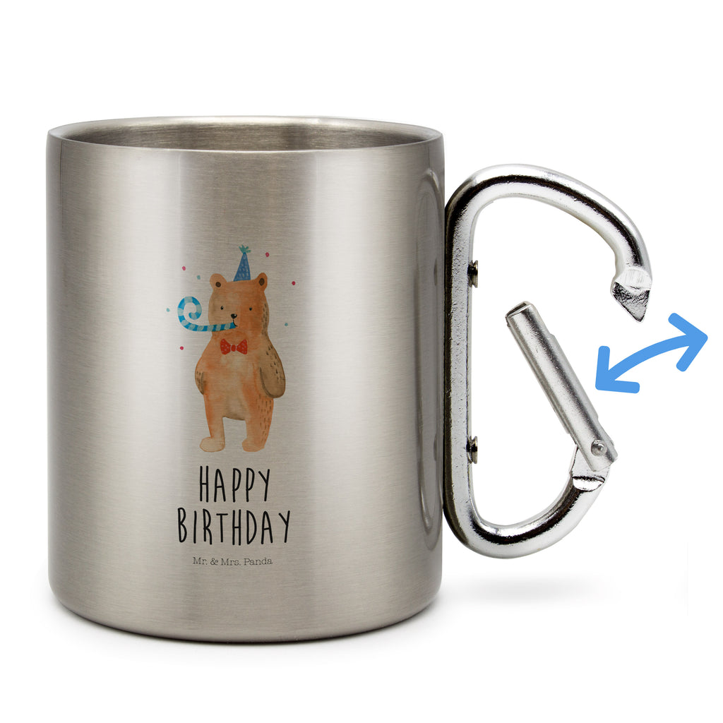 Edelstahlbecher Birthday Bär Edelstahltasse, Karabiner, Edelstahlbecher, Outdoor, Camping, Tasse, Becher, Bär, Teddy, Teddybär, Happy Birthday, Alles Gute, Glückwunsch, Geburtstag