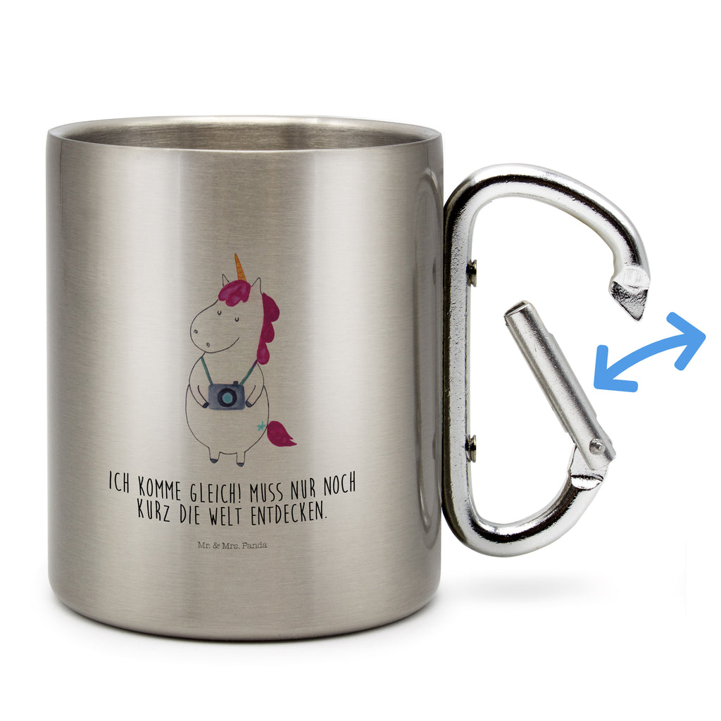 Edelstahlbecher Einhorn Fotograf Edelstahltasse, Karabiner, Edelstahlbecher, Outdoor, Camping, Tasse, Becher, Einhorn, Einhörner, Einhorn Deko, Pegasus, Unicorn, Fotograf, Fotografie, Kamera, Reisen, Weltreise, Weltenbummler, Urlaub, Tourist, Kurztrip, Reise, Städtereise