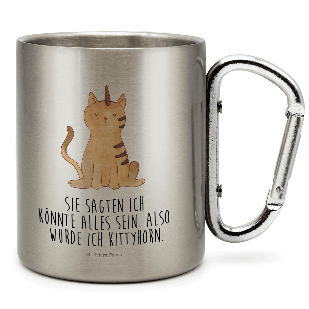 Edelstahlbecher Einhorn Katze Edelstahltasse, Karabiner, Edelstahlbecher, Outdoor, Camping, Tasse, Becher, Einhorn, Einhörner, Einhorn Deko, Pegasus, Unicorn, Katzer, Mieze, Regenbogen, Glitzer, Einhornpower, Erwachsenwerden, Katze, Katzenhorn, Einhornkatze, Kittyhorn