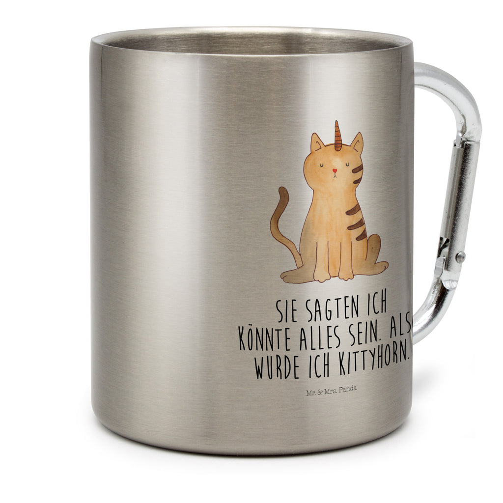 Edelstahlbecher Einhorn Katze Edelstahltasse, Karabiner, Edelstahlbecher, Outdoor, Camping, Tasse, Becher, Einhorn, Einhörner, Einhorn Deko, Pegasus, Unicorn, Katzer, Mieze, Regenbogen, Glitzer, Einhornpower, Erwachsenwerden, Katze, Katzenhorn, Einhornkatze, Kittyhorn