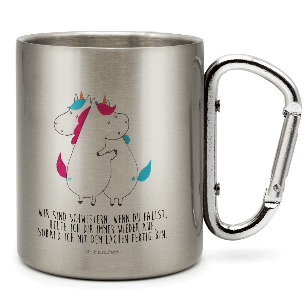 Edelstahlbecher Einhörner Umarmen Edelstahltasse, Karabiner, Edelstahlbecher, Outdoor, Camping, Tasse, Becher, Einhorn, Einhörner, Einhorn Deko, Pegasus, Unicorn, Freundinnen, Freundin, BFF, Schwester, Schwestern, Familie, Geschwister, Sister, Liebe
