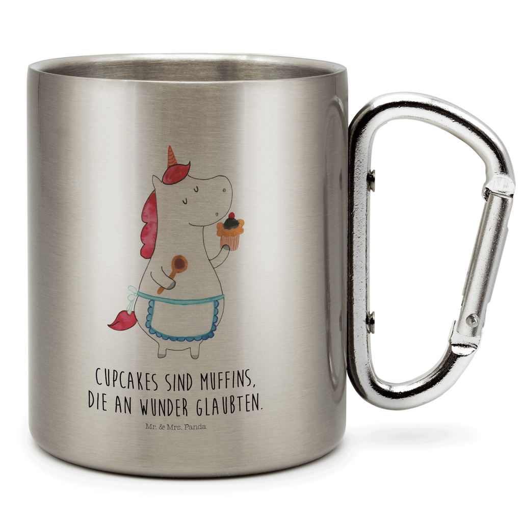 Edelstahlbecher Einhorn Küchenfee Edelstahltasse, Karabiner, Edelstahlbecher, Outdoor, Camping, Tasse, Becher, Einhorn, Einhörner, Einhorn Deko, Pegasus, Unicorn, backen, Muffin, Motivation, Träumer, träumen, Bäckerin, Hobbykoch, Koch, Torte, Kuchen