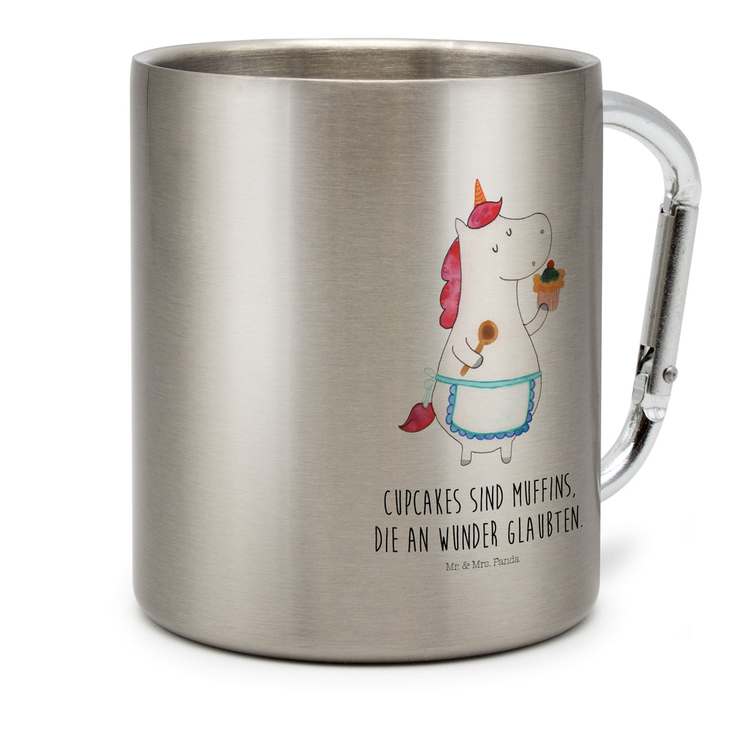 Edelstahlbecher Einhorn Küchenfee Edelstahltasse, Karabiner, Edelstahlbecher, Outdoor, Camping, Tasse, Becher, Einhorn, Einhörner, Einhorn Deko, Pegasus, Unicorn, backen, Muffin, Motivation, Träumer, träumen, Bäckerin, Hobbykoch, Koch, Torte, Kuchen
