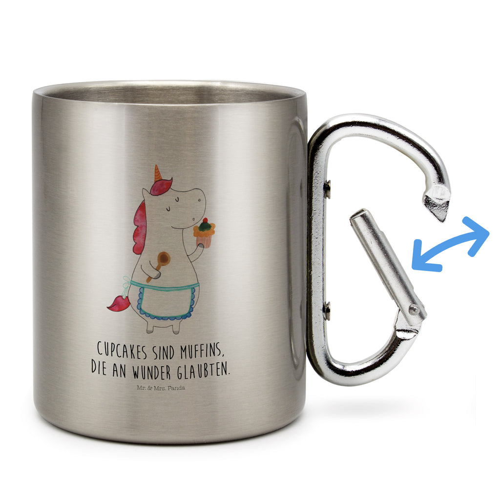 Edelstahlbecher Einhorn Küchenfee Edelstahltasse, Karabiner, Edelstahlbecher, Outdoor, Camping, Tasse, Becher, Einhorn, Einhörner, Einhorn Deko, Pegasus, Unicorn, backen, Muffin, Motivation, Träumer, träumen, Bäckerin, Hobbykoch, Koch, Torte, Kuchen