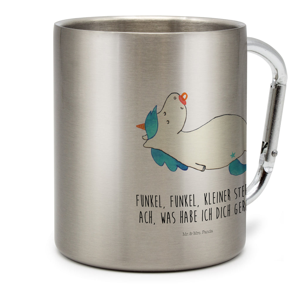 Edelstahlbecher Einhorn Schnullie Edelstahltasse, Karabiner, Edelstahlbecher, Outdoor, Camping, Tasse, Becher, Einhorn, Einhörner, Einhorn Deko, Pegasus, Unicorn, Baby, Kleinkind, Geburt, Geburtstag, Säugling, Schnuller, Geschenk Geburt, Mutter, Mama