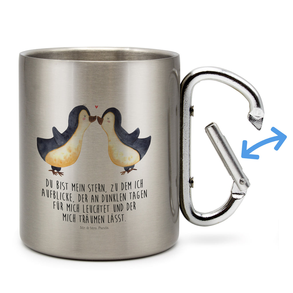 Edelstahlbecher Pinguin Liebe Edelstahltasse, Karabiner, Edelstahlbecher, Outdoor, Camping, Tasse, Becher, Liebe, Partner, Freund, Freundin, Ehemann, Ehefrau, Heiraten, Verlobung, Heiratsantrag, Liebesgeschenk, Jahrestag, Hocheitstag, Pinguin, Pinguine, Pinguin Paar, Pinguinpaar, Pinguin Liebe, Paar, Pärchen. Liebespaar, Liebesbeweis, Liebesspruch, Hochzeitstag, Geschenk Freund, Geschenk Freundin, Verlobte, Verlobter, Love, Geschenk Hochzeitstag, Geschenkidee, Hochzeit, Gastgeschenk