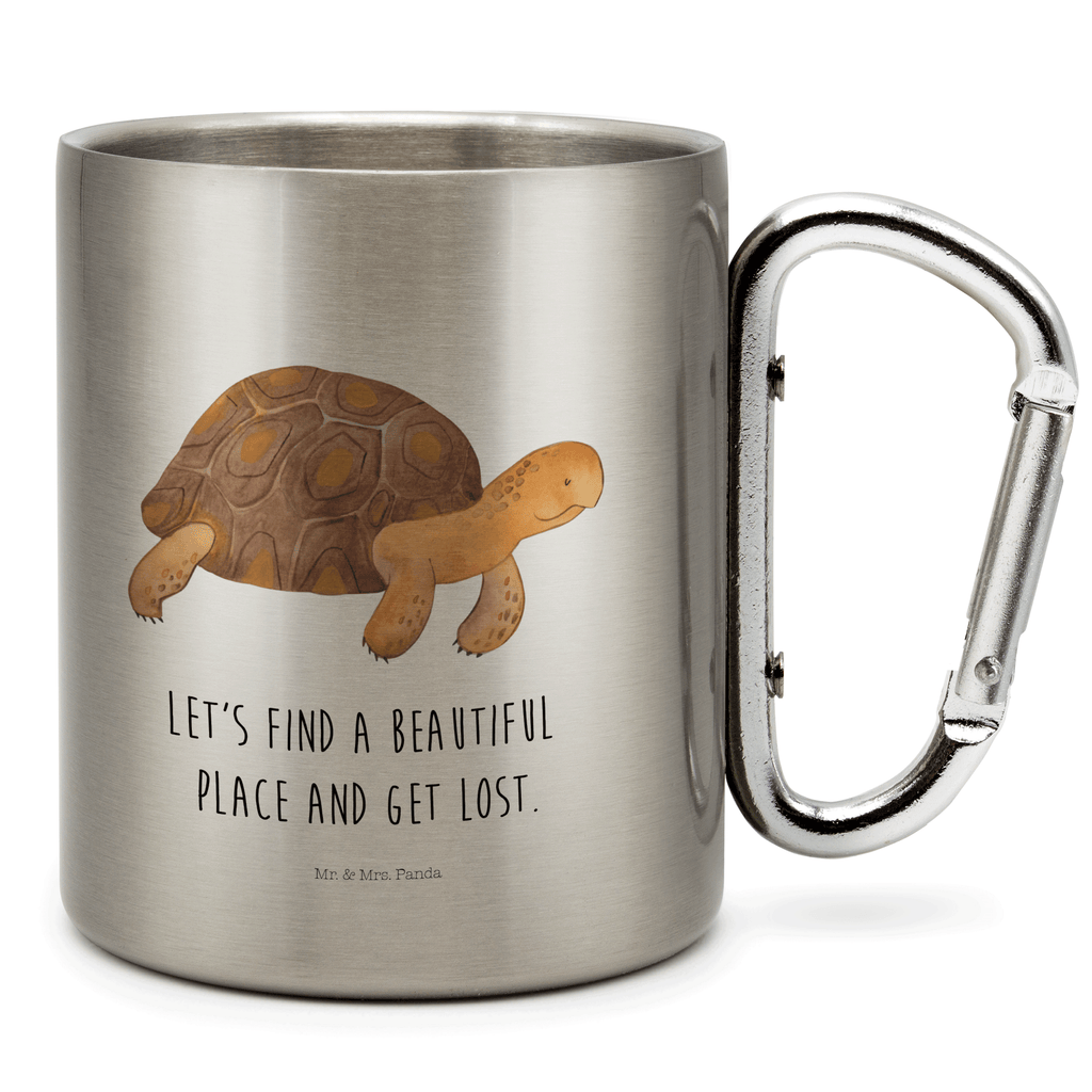 Edelstahlbecher Schildkröte marschiert Edelstahltasse, Karabiner, Edelstahlbecher, Outdoor, Camping, Tasse, Becher, Meerestiere, Meer, Urlaub, Schildkröte, Schildkröten, get lost, Abenteuer, Reiselust, Inspiration, Neustart, Motivation, Lieblingsmensch