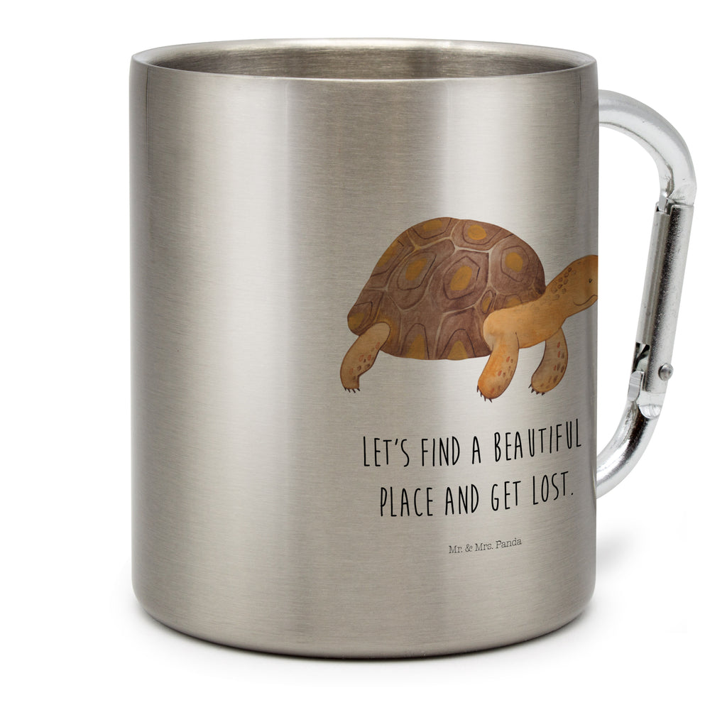 Edelstahlbecher Schildkröte marschiert Edelstahltasse, Karabiner, Edelstahlbecher, Outdoor, Camping, Tasse, Becher, Meerestiere, Meer, Urlaub, Schildkröte, Schildkröten, get lost, Abenteuer, Reiselust, Inspiration, Neustart, Motivation, Lieblingsmensch