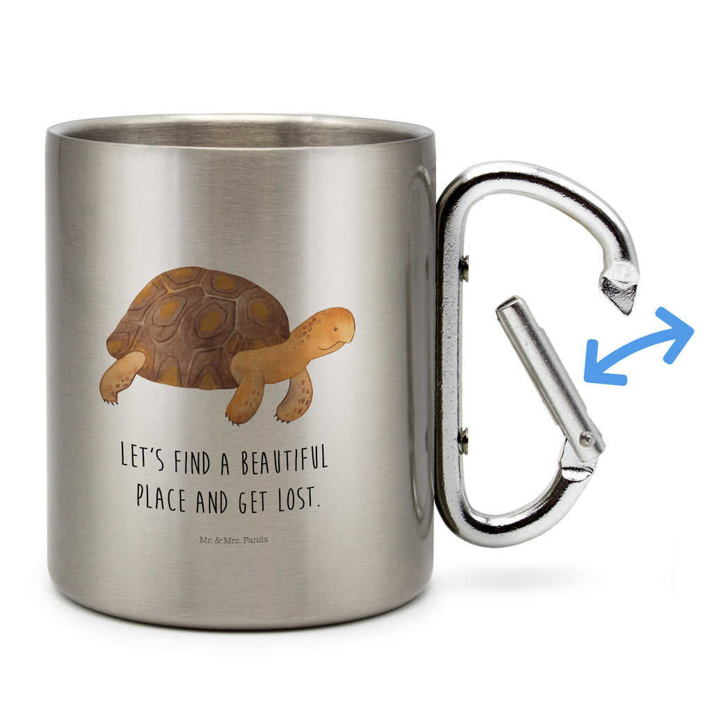 Edelstahlbecher Schildkröte marschiert Edelstahltasse, Karabiner, Edelstahlbecher, Outdoor, Camping, Tasse, Becher, Meerestiere, Meer, Urlaub, Schildkröte, Schildkröten, get lost, Abenteuer, Reiselust, Inspiration, Neustart, Motivation, Lieblingsmensch