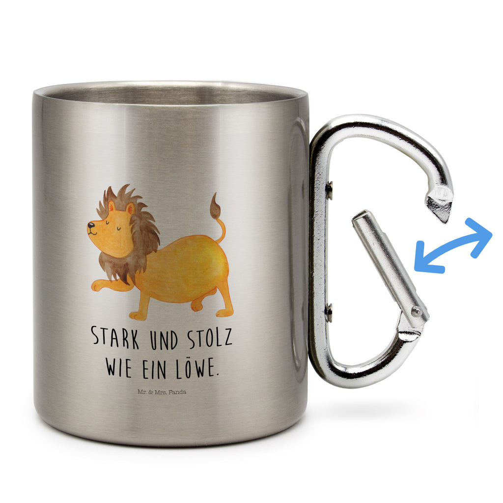Edelstahlbecher Sternzeichen Löwe Edelstahltasse, Karabiner, Edelstahlbecher, Outdoor, Camping, Tasse, Becher, Tierkreiszeichen, Sternzeichen, Horoskop, Astrologie, Aszendent, Löwe Geschenk, Löwe Sternzeichen, Geschenk Juli, Geburtstag Juli, Geschenk August, Geburtstag August, König der Tiere