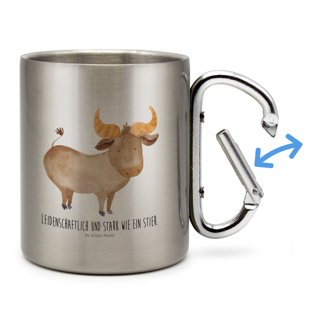 Edelstahlbecher Sternzeichen Stier Edelstahltasse, Karabiner, Edelstahlbecher, Outdoor, Camping, Tasse, Becher, Tierkreiszeichen, Sternzeichen, Horoskop, Astrologie, Aszendent, Stier, Stier Geschenk, Stier Sternzeichen, Geschenk Mai, Geschenk April, Geburtstag Mai, Geburtstag April, Rind, Ochse