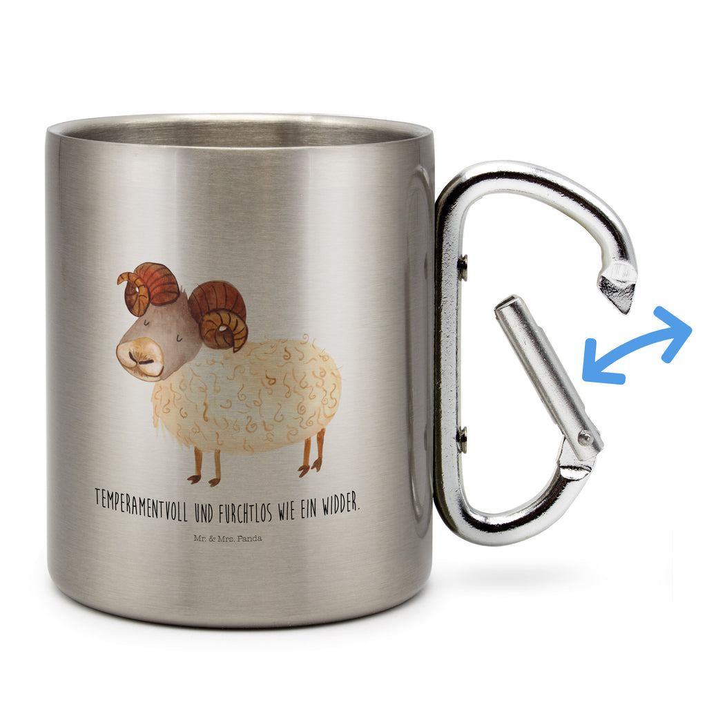 Edelstahlbecher Sternzeichen Widder Edelstahltasse, Karabiner, Edelstahlbecher, Outdoor, Camping, Tasse, Becher, Tierkreiszeichen, Sternzeichen, Horoskop, Astrologie, Aszendent, Widder Geschenk, Widder Sternzeichen, Geschenk März, Geschenk April, Geburtstag März, Geburtstag April, Bock, Schafbock