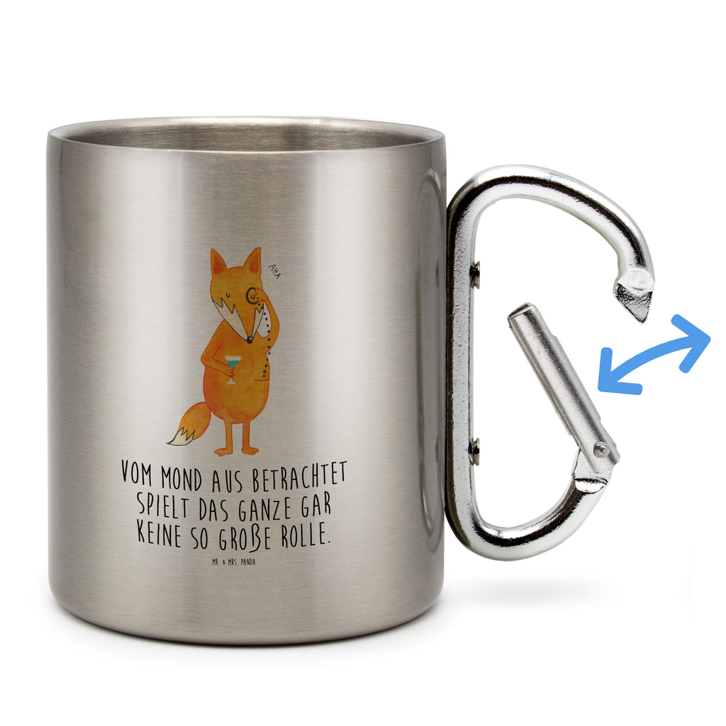 Edelstahlbecher Fuchs Lord Edelstahltasse, Karabiner, Edelstahlbecher, Outdoor, Camping, Tasse, Becher, Fuchs, Füchse, tröstende Worte, Spruch lustig, Liebeskummer Geschenk, Motivation Spruch, Problemlösung