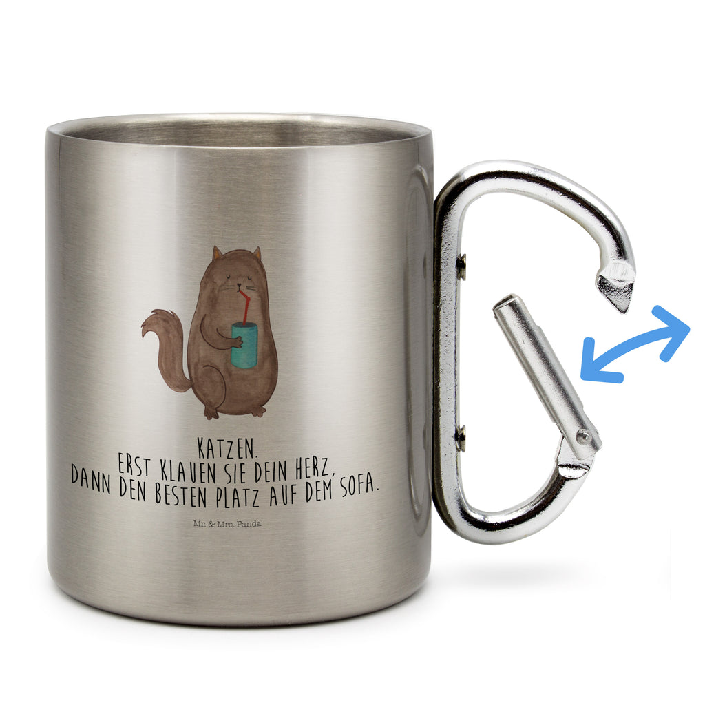 Edelstahlbecher Katze Dose Edelstahltasse, Karabiner, Edelstahlbecher, Outdoor, Camping, Tasse, Becher, Katze, Katzenmotiv, Katzenfan, Katzendeko, Katzenfreund, Katzenliebhaber, Katzenprodukte, Katzenartikel, Katzenaccessoires, Katzensouvenirs, Katzenliebhaberprodukte, Katzenmotive, Katzen, Kater, Mietze, Cat, Cats, Katzenhalter, Katzenbesitzerin, Haustier, Futter, Katzenfutter