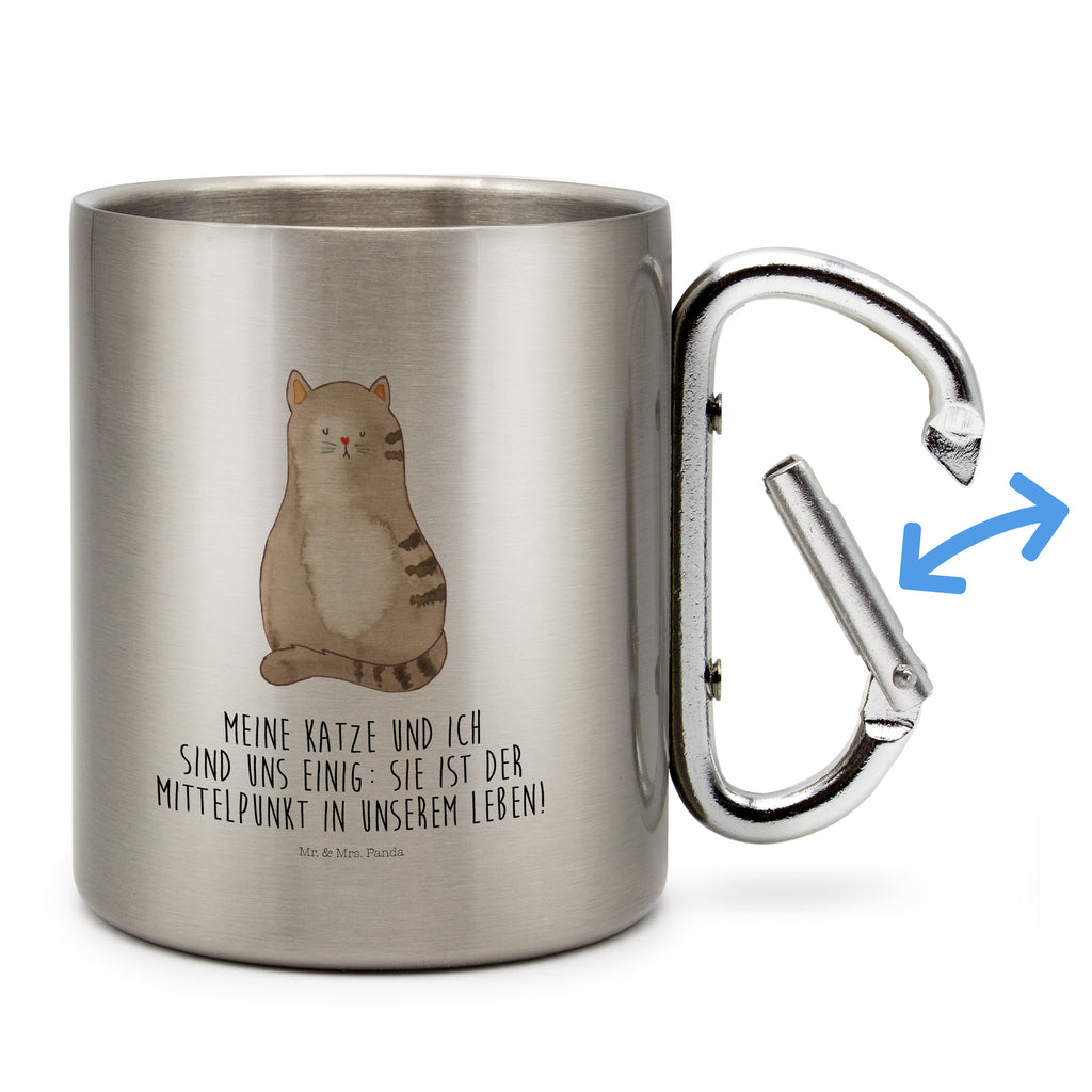 Edelstahlbecher Katze sitzend Edelstahltasse, Karabiner, Edelstahlbecher, Outdoor, Camping, Tasse, Becher, Katze, Katzenmotiv, Katzenfan, Katzendeko, Katzenfreund, Katzenliebhaber, Katzenprodukte, Katzenartikel, Katzenaccessoires, Katzensouvenirs, Katzenliebhaberprodukte, Katzenmotive, Katzen, Kater, Mietze, Cat, Cats, Katzenhalter, Katzenbesitzerin, Haustier, Katzenliebe, Lebensinhalt, Liebe, Mittelpunkt, Familie
