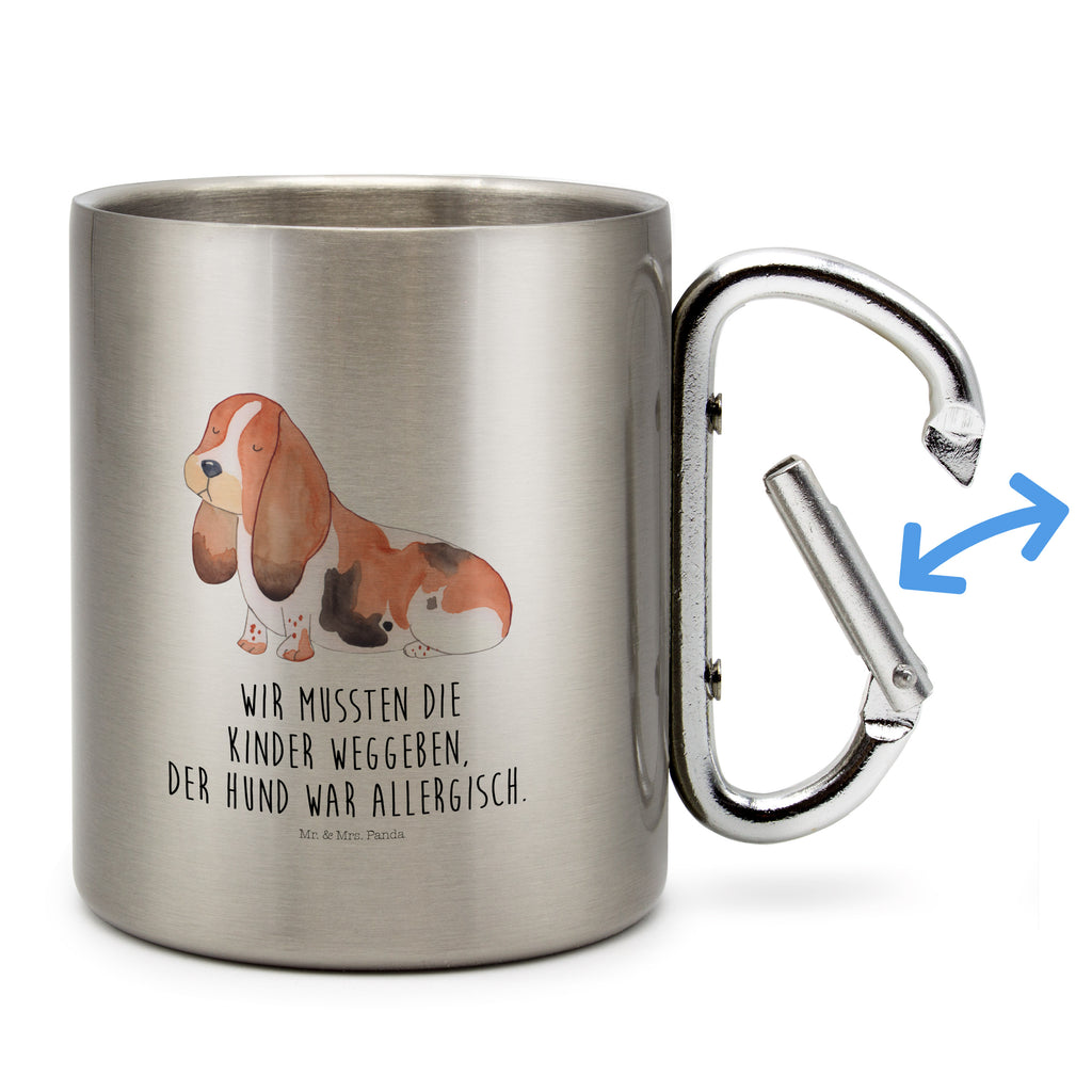 Edelstahlbecher Hund Basset Hound Edelstahltasse, Karabiner, Edelstahlbecher, Outdoor, Camping, Tasse, Becher, Hund, Hundemotiv, Haustier, Hunderasse, Tierliebhaber, Hundebesitzer, Sprüche, Basset Hound, Basset, Hundeliebe, kinderlos