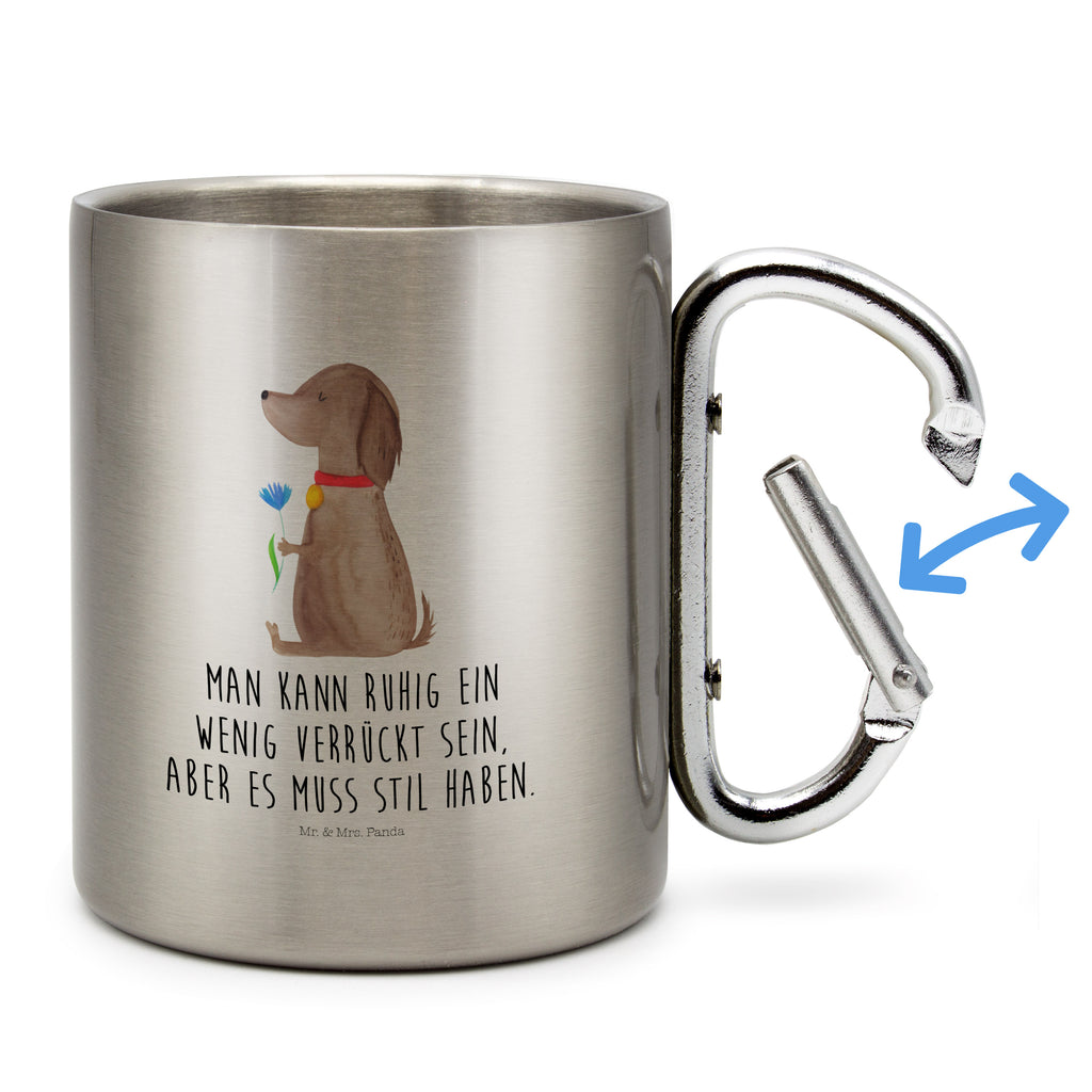 Edelstahlbecher Hund Blume Edelstahltasse, Karabiner, Edelstahlbecher, Outdoor, Camping, Tasse, Becher, Hund, Hundemotiv, Haustier, Hunderasse, Tierliebhaber, Hundebesitzer, Sprüche, Hunde, Frauchen, Hundeliebe