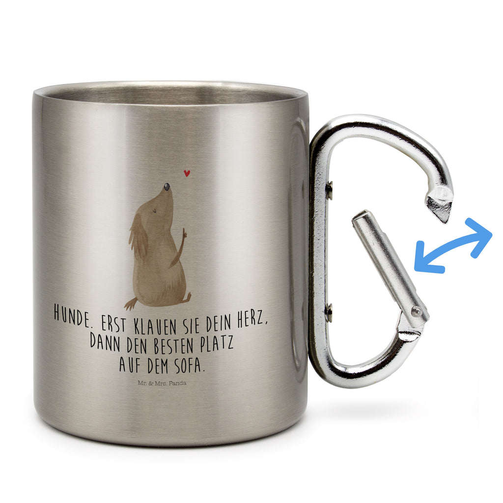 Edelstahlbecher Hund Liebe Edelstahltasse, Karabiner, Edelstahlbecher, Outdoor, Camping, Tasse, Becher, Hund, Hundemotiv, Haustier, Hunderasse, Tierliebhaber, Hundebesitzer, Sprüche, Liebe, Hundeglück, Hundeliebe, Hunde, Frauchen