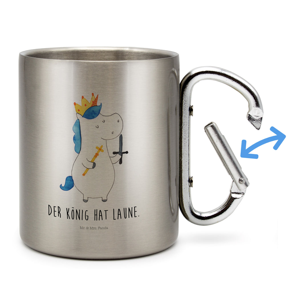 Edelstahlbecher Einhorn König mit Schwert Edelstahltasse, Karabiner, Edelstahlbecher, Outdoor, Camping, Tasse, Becher, Einhorn, Einhörner, Einhorn Deko, Pegasus, Unicorn, König, Ritter, Mittelalter