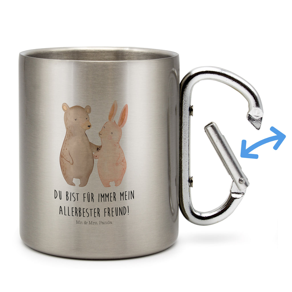 Edelstahlbecher Bär Hase Umarmen Edelstahltasse, Karabiner, Edelstahlbecher, Outdoor, Camping, Tasse, Becher, Liebe, Partner, Freund, Freundin, Ehemann, Ehefrau, Heiraten, Verlobung, Heiratsantrag, Liebesgeschenk, Jahrestag, Hocheitstag, Freunde, bester Freund, Hase, Bär, Bärchen, best friends
