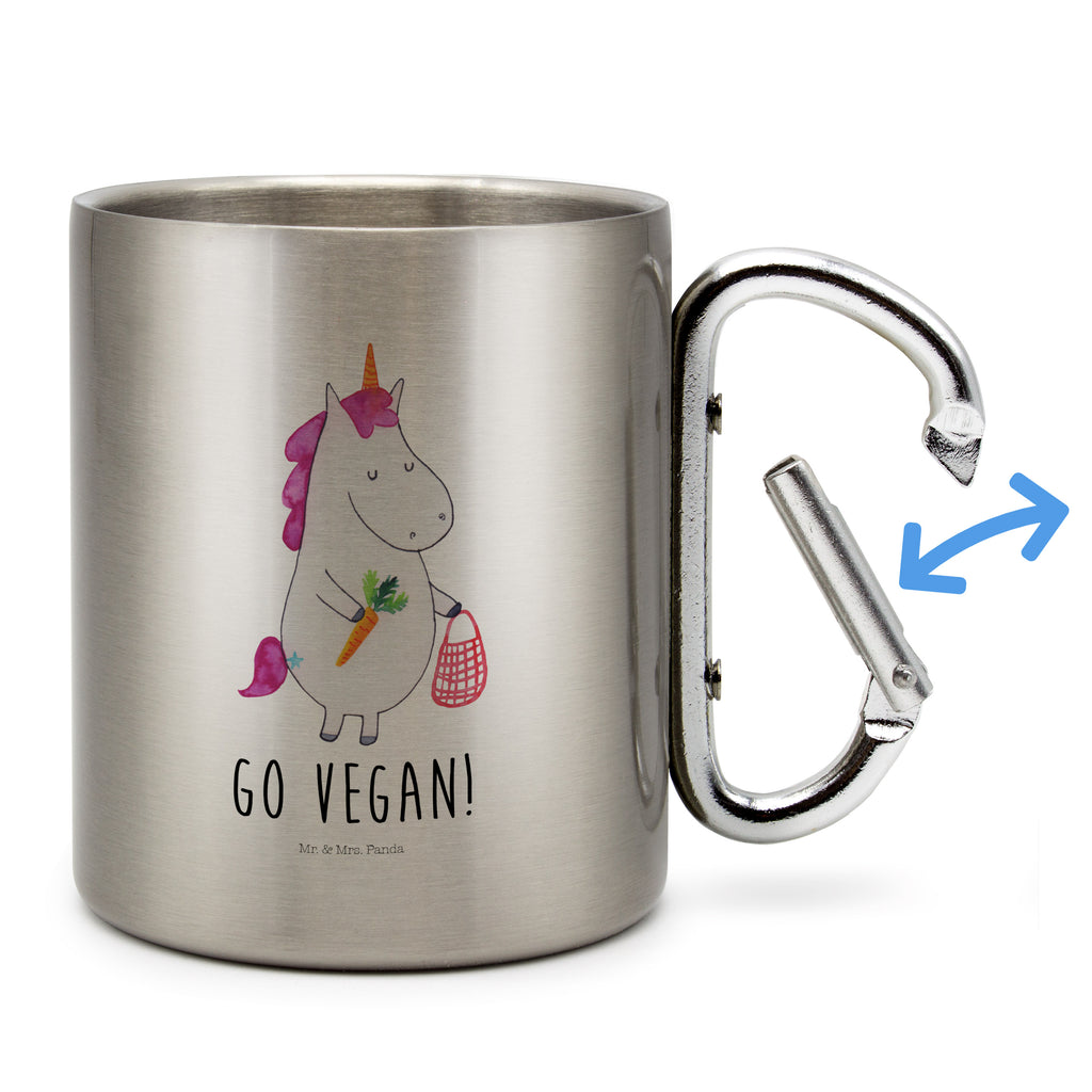 Edelstahlbecher Einhorn Vegan Edelstahltasse, Karabiner, Edelstahlbecher, Outdoor, Camping, Tasse, Becher, Einhorn, Einhörner, Einhorn Deko, Pegasus, Unicorn, vegan, Gesund leben, Vegetariar, Rohkost, Gesund essen, Veganismus, Veganer