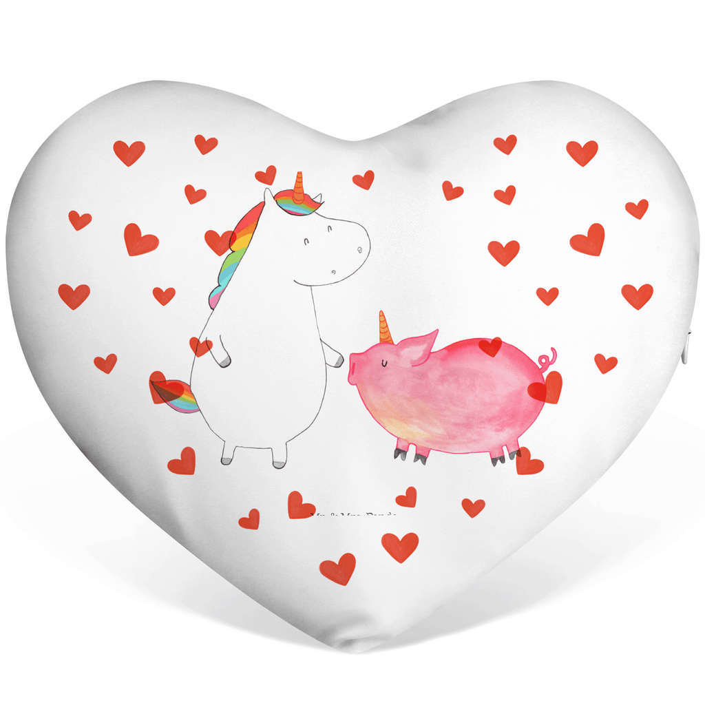 Herzkissen Einhorn + Schweinhorn Kissen, Herzkissen, Herzform, Herz, Dekokissen, Einhorn, Einhörner, Einhorn Deko, Pegasus, Unicorn, Freundschaft, Schweinhorn, Schwein, Freundin, Schweinchen
