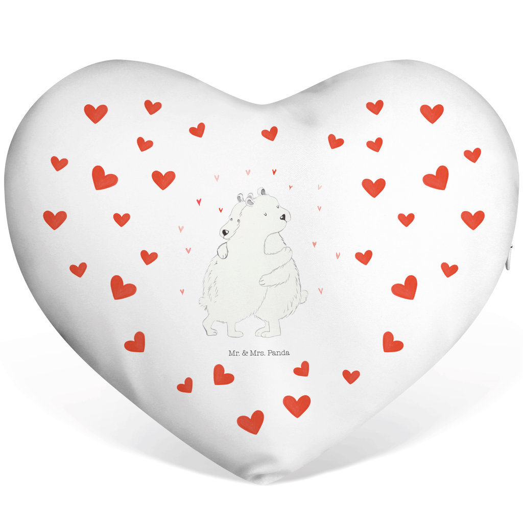 Herzkissen Eisbär Umarmen Kissen, Herzkissen, Herzform, Herz, Dekokissen, Tiermotive, Gute Laune, lustige Sprüche, Tiere