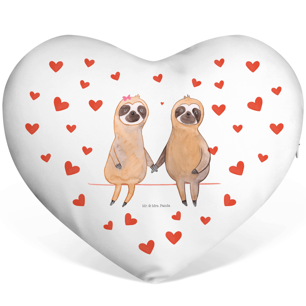 Herzkissen Faultier Pärchen Kissen, Herzkissen, Herzform, Herz, Dekokissen, Faultier, Faultier Geschenk, Faultier Deko, Faultiere, faul, Lieblingstier, Liebe, Liebespaar, Faultierliebe, Faultierpärchen, verliebt, verlobt, gemeinsam, relaxen, Pärchen, Beziehung, Langsamkeit