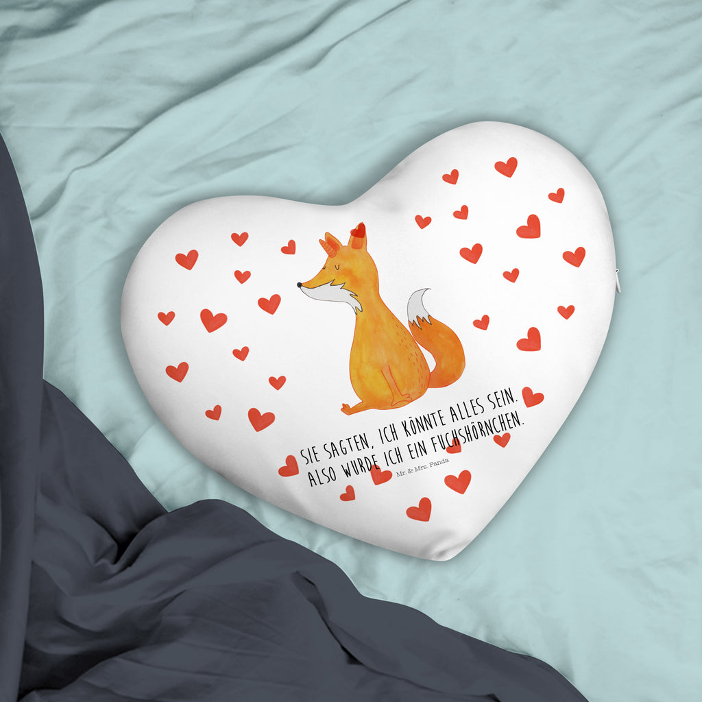 Herzkissen Fuchshörnchen Kissen, Herzkissen, Herzform, Herz, Dekokissen, Einhorn, Einhörner, Einhorn Deko, Pegasus, Unicorn, Fuchs, Unicorns, Fuchshörnchen, Fuchshorn, Foxycorn, Füchse