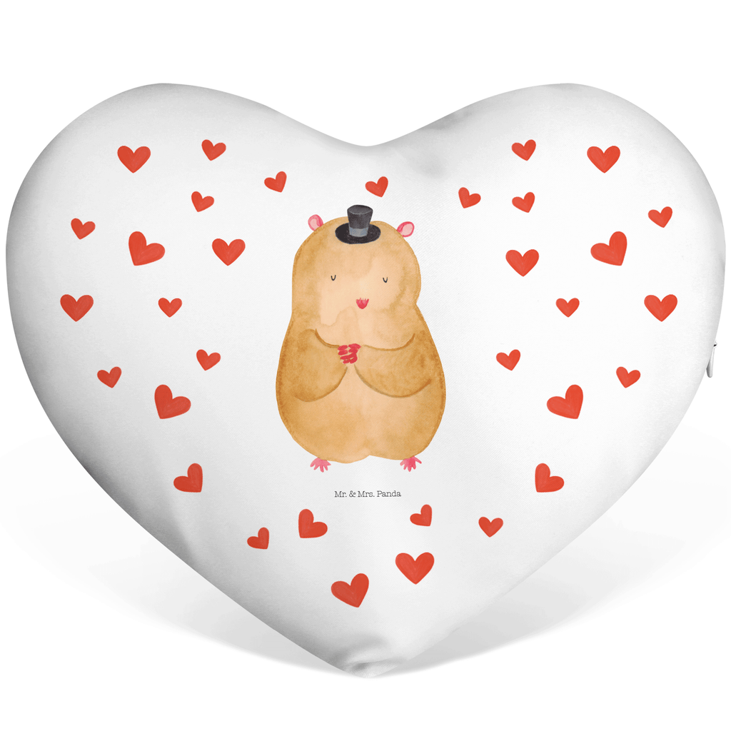 Herzkissen Hamster mit Hut Kissen, Herzkissen, Herzform, Herz, Dekokissen, Tiermotive, Gute Laune, lustige Sprüche, Tiere, Hamster, Hut, Magier, Zylinder, Zwerghamster, Zauberer, Houdini