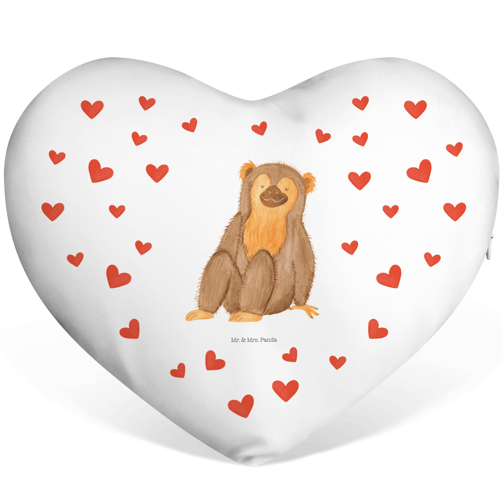 Herzkissen Affe Kissen, Herzkissen, Herzform, Herz, Dekokissen, Afrika, Wildtiere, Affe, Äffchen, Affen, Selbstliebe, Respekt, Motivation, Selbstachtung, Liebe, Selbstbewusstsein, Selfcare