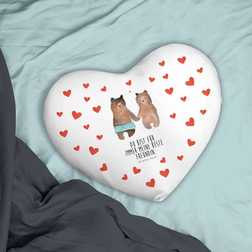 Herzkissen Bär Freundin Kissen, Herzkissen, Herzform, Herz, Dekokissen, Bär, Teddy, Teddybär, Bär Freundin Beste Freund Liebe Liebesbeweis Verliebt Kumpel Kumpeliene