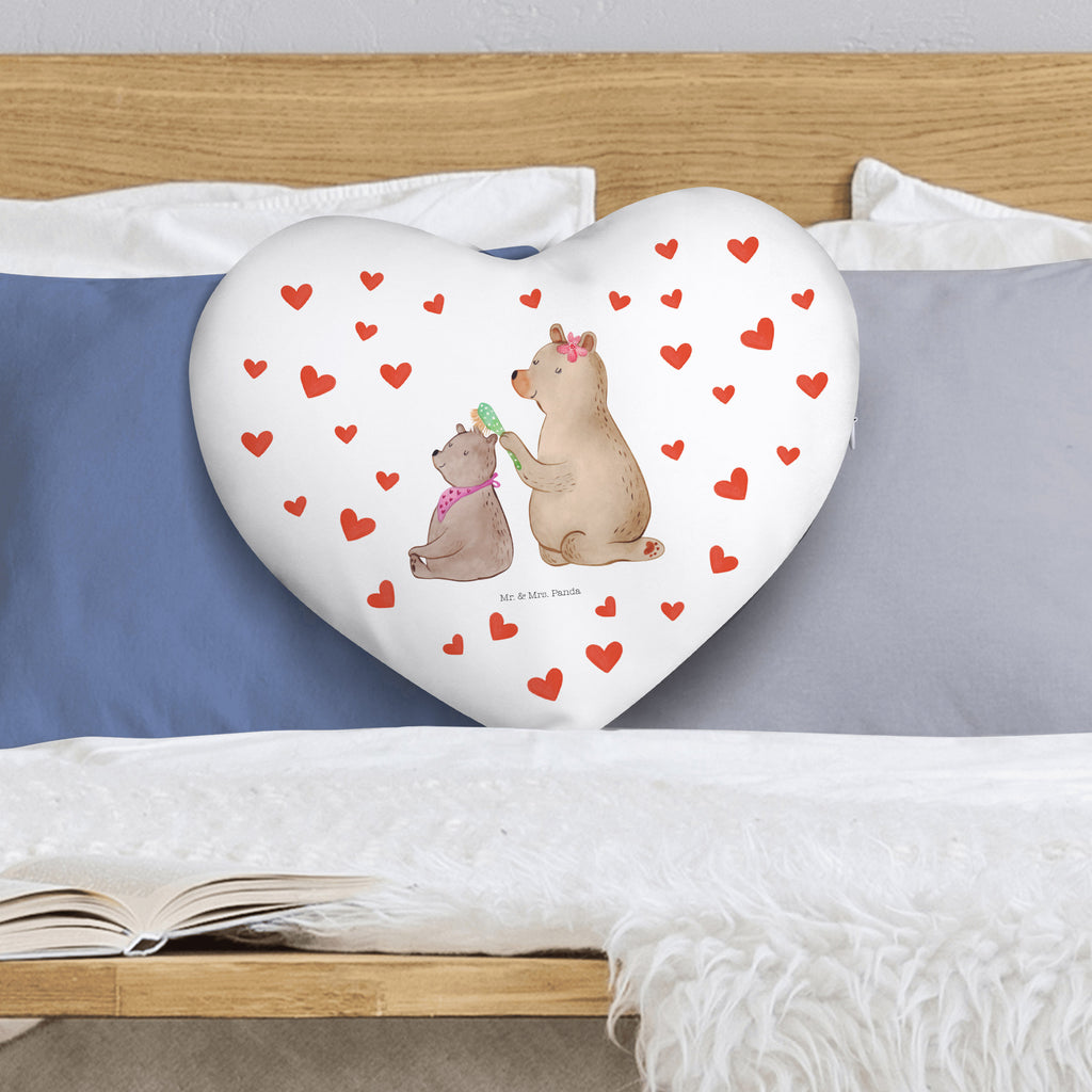 Herzkissen Bär mit Kind Kissen, Herzkissen, Herzform, Herz, Dekokissen, Familie, Vatertag, Muttertag, Bruder, Schwester, Mama, Papa, Oma, Opa, Geschenk, Mutti, Mutter