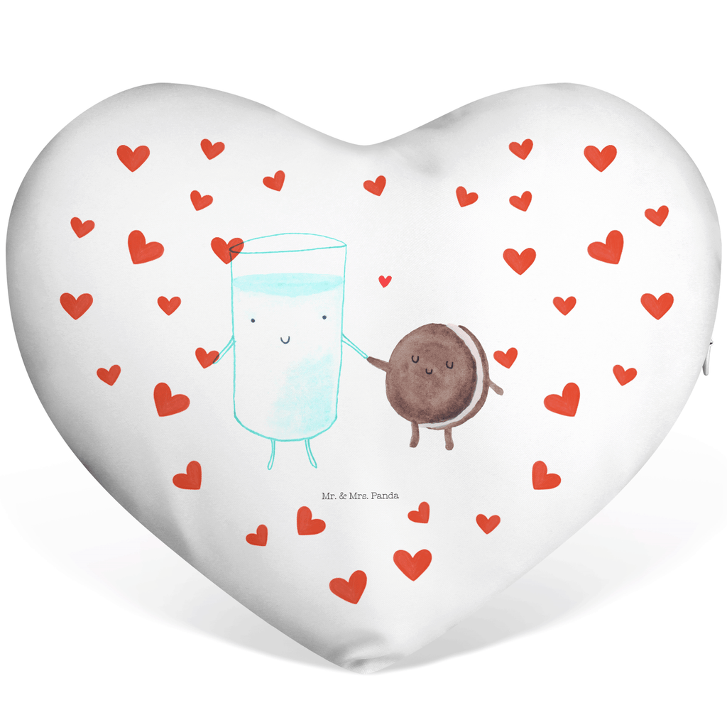 Herzkissen Milch & Keks Kissen, Herzkissen, Herzform, Herz, Dekokissen, Tiermotive, Gute Laune, lustige Sprüche, Tiere, Milk, Cookie, Milch, Keks, Kekse, Kaffee, Einladung Frühstück, Motiv süß, romantisch, perfektes Paar