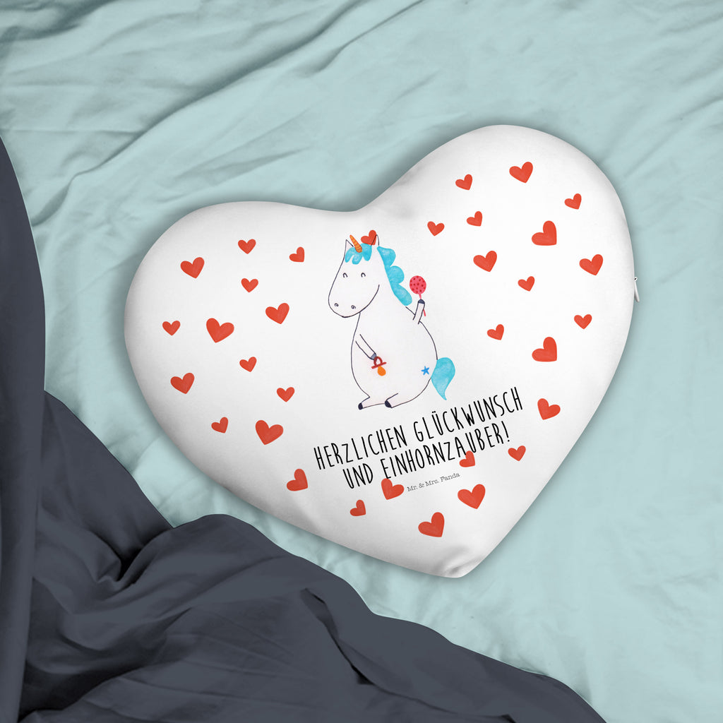 Herzkissen Einhorn Baby Kissen, Herzkissen, Herzform, Herz, Dekokissen, Einhorn, Einhörner, Einhorn Deko, Pegasus, Unicorn, Mutter, Geburt, Geburtstag, erstes Kind, Baby, Babyglück, Nachwuchs, Eltern, Party, Kind, Schnuller