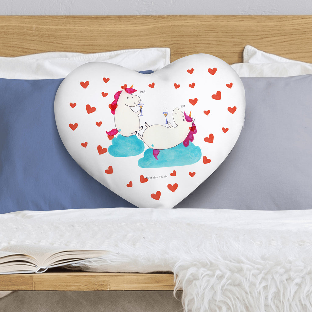 Herzkissen Einhörner Sekt Kissen, Herzkissen, Herzform, Herz, Dekokissen, Einhorn, Einhörner, Einhorn Deko, Pegasus, Unicorn, Freundinnen, Freundin, BFF, Sekt, Mädelsabend, Spaß, Party, Korken, Anstoßen, Beste